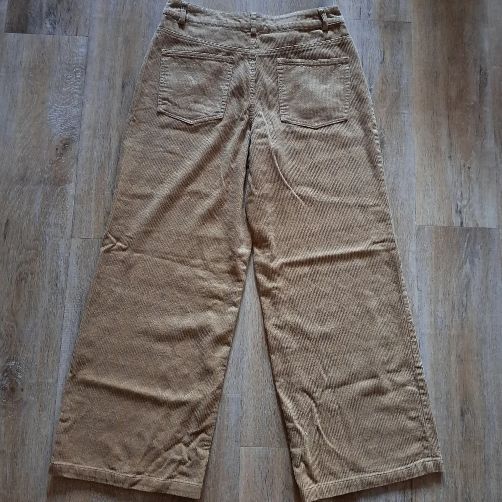 Forever 21 Tan Diamond Shape  Corduroy Wide Leg Pants Women's Size Large
